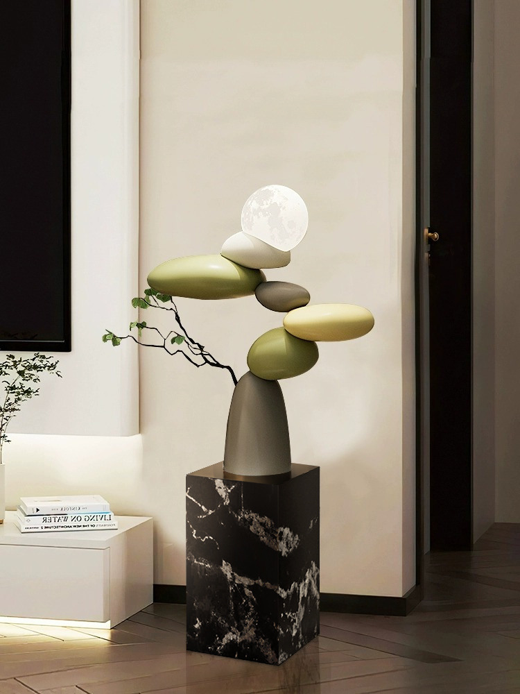 River Pebble Stack Floor Lamp: A Natural Marvel for Home Decor