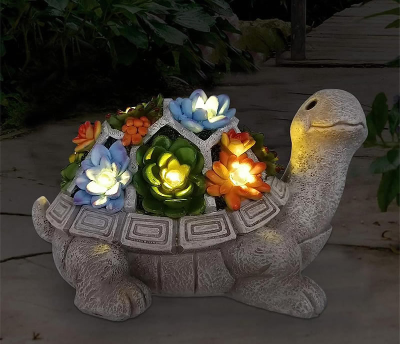 Fun little turtle solar garden decorative light, suitable for terrace, balcony and courtyard decorations